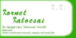 kornel kalocsai business card