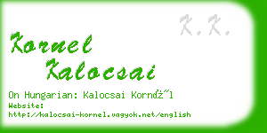 kornel kalocsai business card